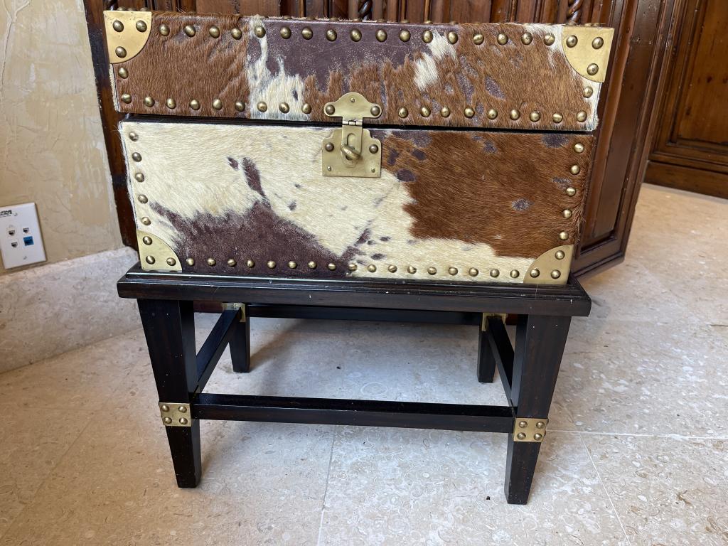 MAITLAND SMITH  BROWN AND WHITE COWHIDE BOX (1 of 6)