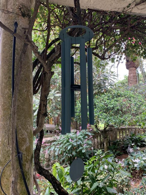 LARGE LONG TUBE BLACK MATTE GARDEN WIND CHIME (1 of 3)