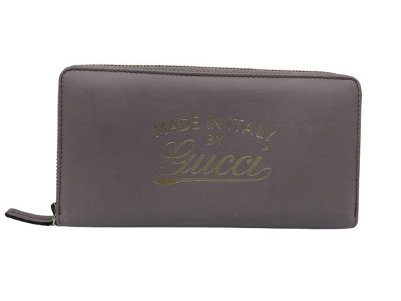 GUCCI LILAC CALFSKIN LOGO ZIPPY WALLET (1 of 4)