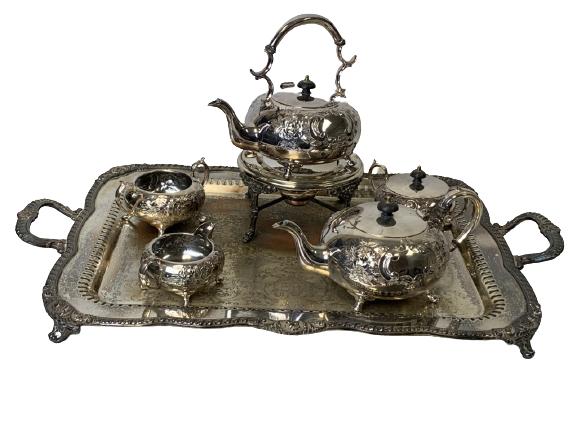 VINTAGE BURKINGSHIRE 7 PIECE SILVER TEA SET (1 of 8)