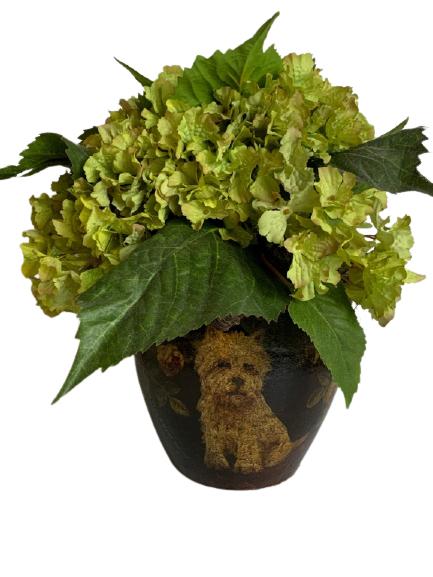 VTG HANDPAINTED HIGHLAND TERRIER GARDEN PLANTER 6" (1 of 5)