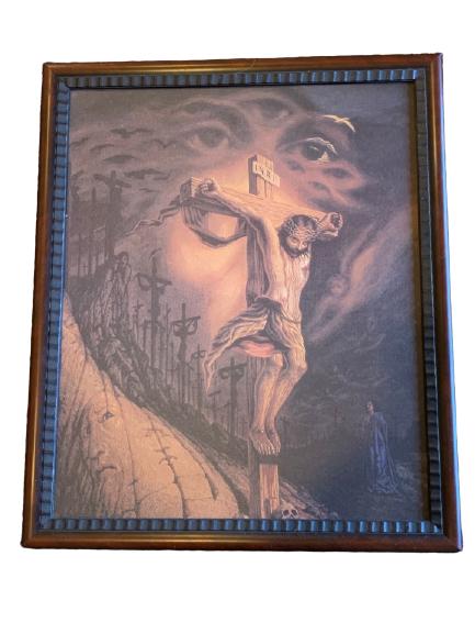 OCTAVIO OCAMPO "JESUS AT CALVARY" OPTICAL ART 25" (1 of 3)