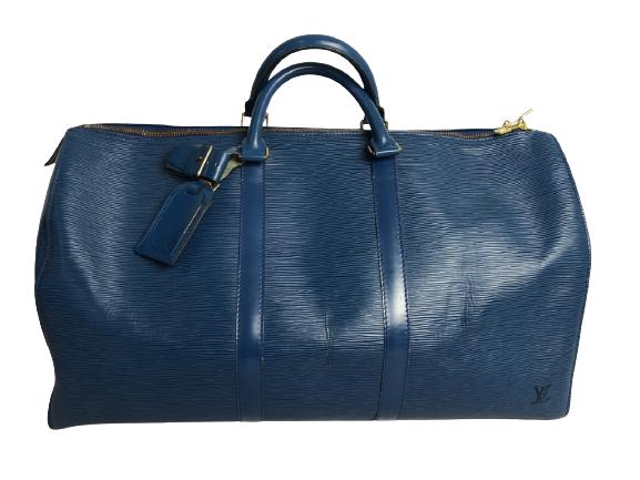 LOUIS VUITTON KEEPALL TRAVEL BAG BLUE EPI LEATHER (1 of 12)