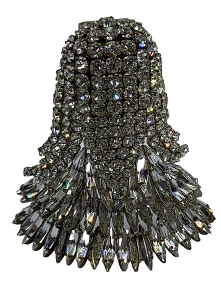 LAGERFELD / TIZIANI SILVER AND JEWEL BELL BROOCH (1 of 6)