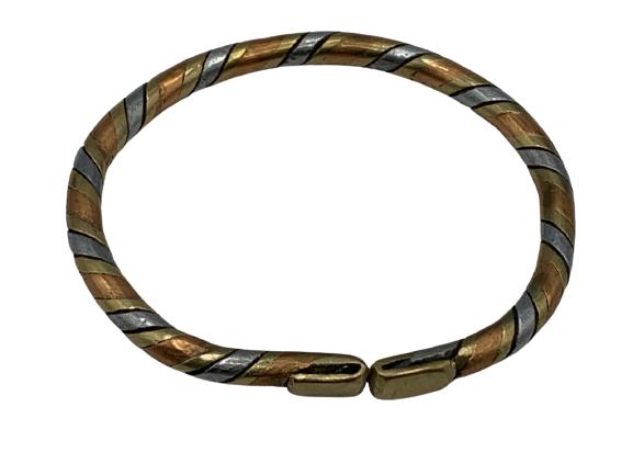LAGERFELD /TIZIANI COPPER & SILVER BANGLE BRACELET (1 of 5)