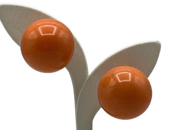 LAGERFELD / TIZIANI ORANGE MID MOD EARRINGS 1" (1 of 2)