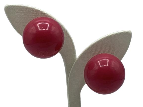 LAGERFELD / TIZIANI PINK MID MOD EARRINGS 1" (1 of 2)