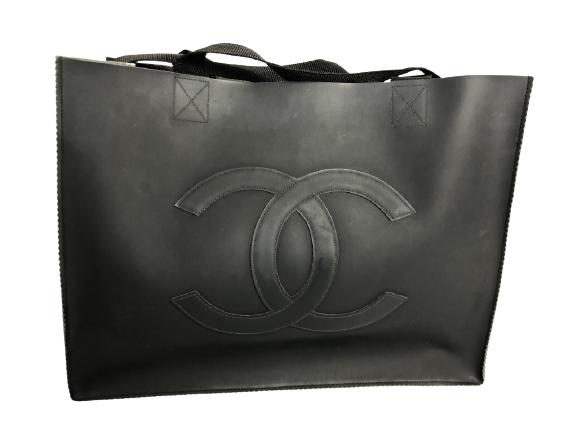 CHANEL CC TIMELESS BLACK RUBBER TOTEBAG (1 of 3)