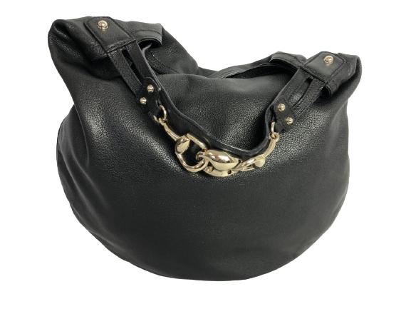GUCCI BLACK LEATHER LARGE WAVE HOBO BAG (1 of 3)