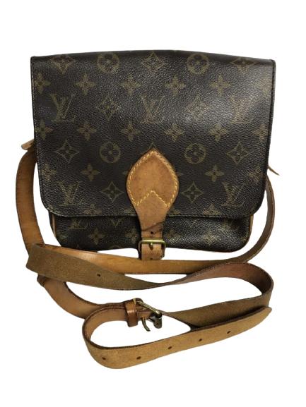 LOUIS VUITTON BROWN CANVAS CARTOUCHIERE BAG (1 of 6)
