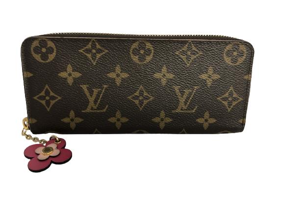 LOUIS VUITTON BROWN/PINK CANVAS CLEMENCE WALLET (1 of 4)