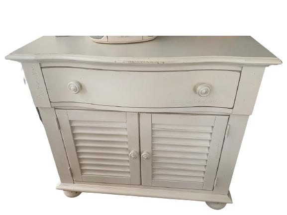 STANLEY COASTAL WHITE WOOD SIDE TABLE STORAGE UNIT (1 of 4)