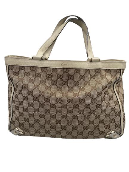 GUCCI BEIGE MONOGRAM CANVAS ABBEY TOTEBAG (1 of 6)