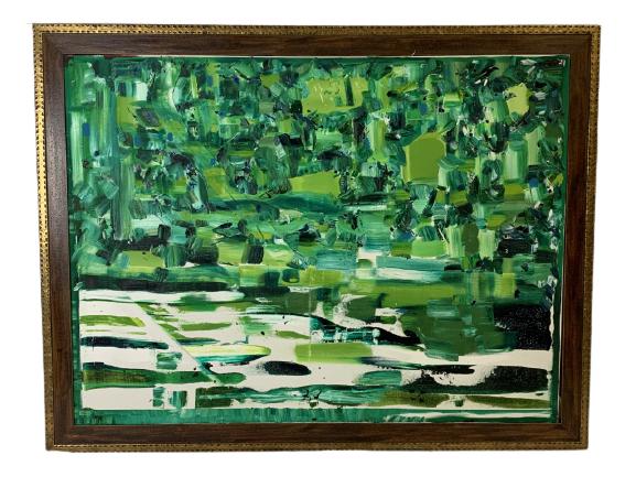 LARGE  CHAD CLOUGH  ABSTRACT PAINTING 42" (1 of 4)