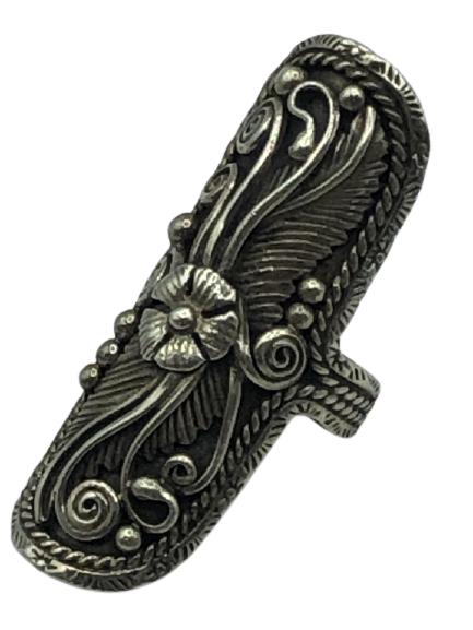 VINTAGE STERLING SILVER DECO RING SIZE SIZE 10 (1 of 5)