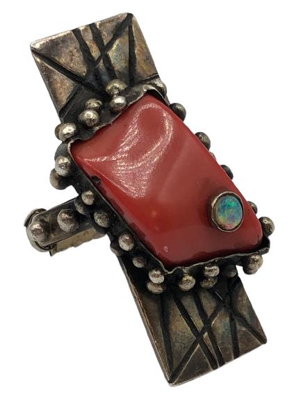 VINTAGE  ABSTRACT STERLING RING SIZE 9.25 (1 of 3)