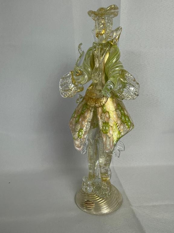 GOLD FLECK MURANO ART GLASS FIGURINE 12" (1 of 5)