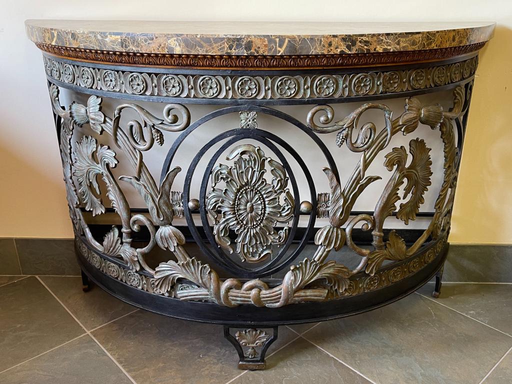 REGENCY STYLE MARBLE TOP CONSOLE (1 of 3)