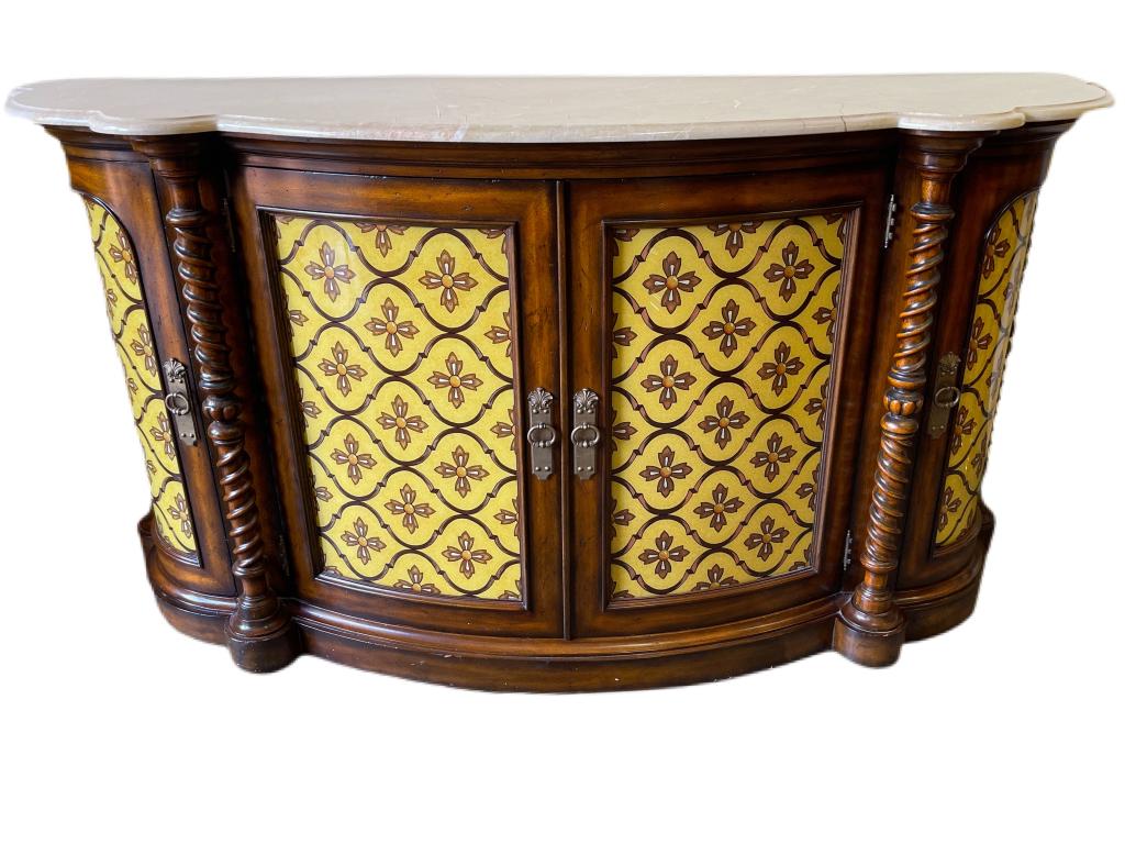 REGENCY STYLE HALF MOON MARBLE TOP COMMODE (1 of 4)