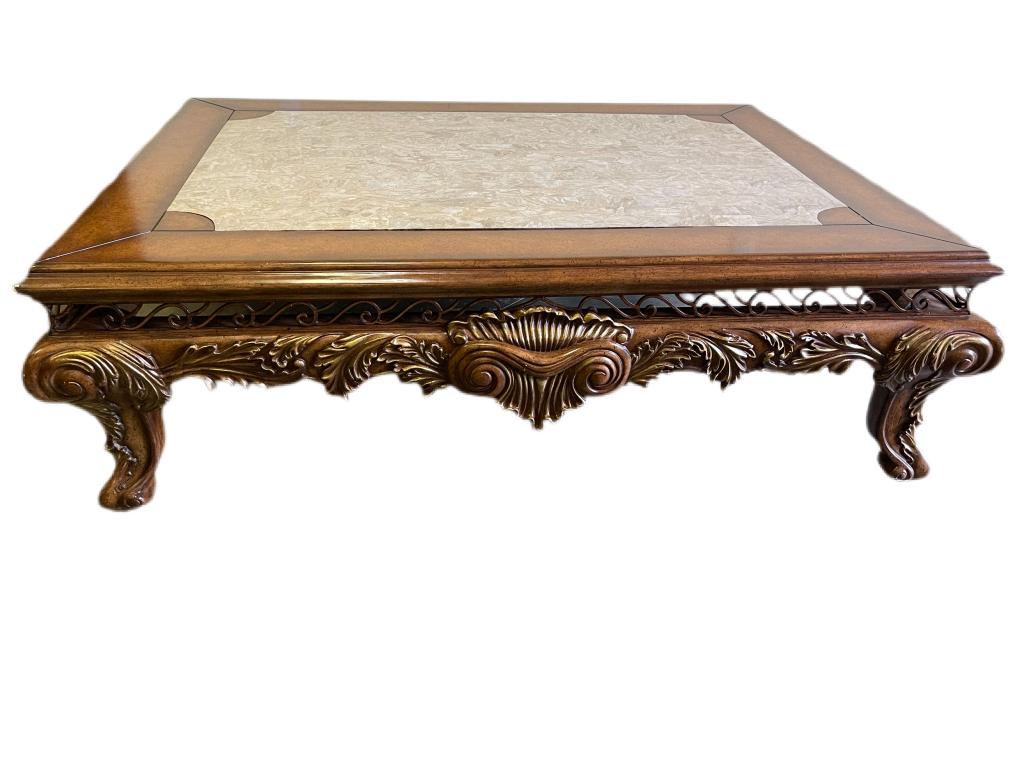 VTG MARGE CARSON STYLE VINTAGE COFFEE TABLE 70" (1 of 4)