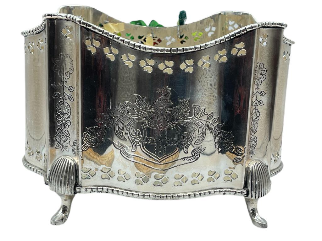 DECORATIVE SILVER PLATED PLANTER (1 of 6)