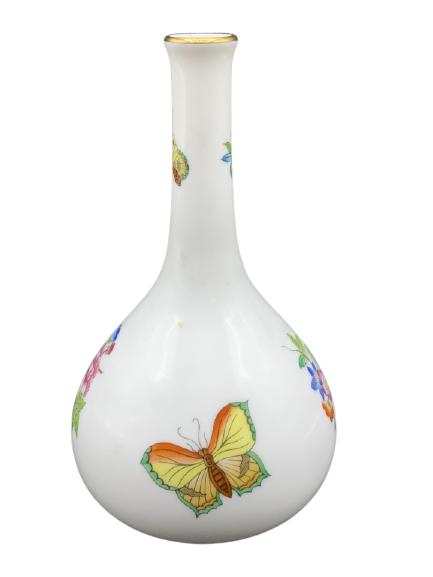 VINTAGE HEREND HUNGARY PORCELAIN BUTTERFLY VASE 5" (1 of 3)