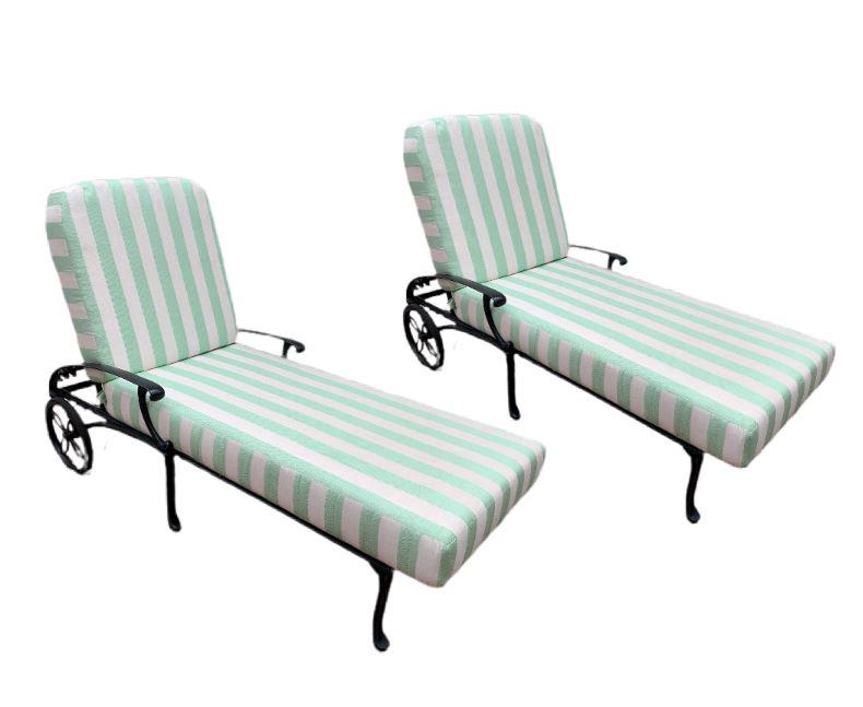 PAIR FIFTH & SHORE OUTDOOR RECLINING LOUNGE CHAIRS (1 of 18)