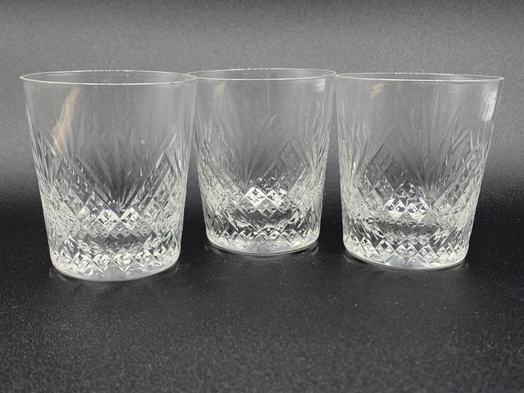 3 VTG BACCARAT CRYSTAL STYLE TUMBLER BAR GLASSES (1 of 3)
