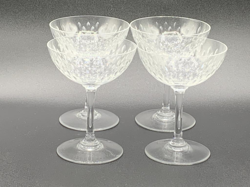 4 VTG BACCARAT ARMAGNAC CHAMPAGNE COUPE GLASSES (1 of 5)