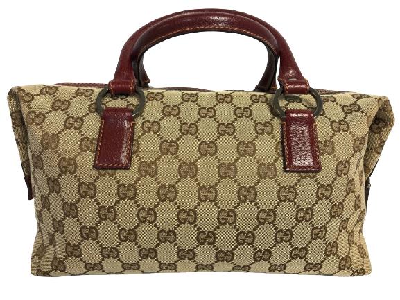 GUCCI BEIGE/BURGUNDY BOWLING BAG (1 of 10)