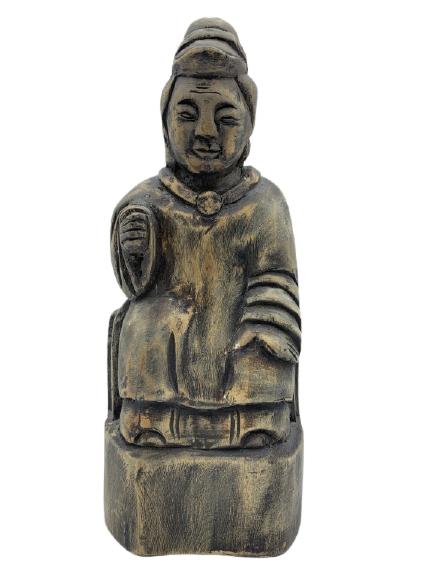 VINTAGE WOOD CARVED RELIGIOUS ICON STATUE 10" (1 of 4)