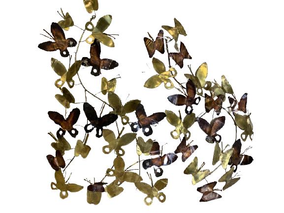 PAIR OF CURTIS JERE BUTTERFLY WALL SCULPTURES 27" (1 of 7)