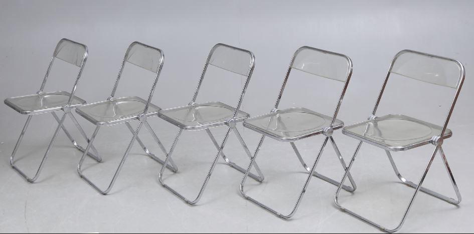 5 MODERN CASTELLI PLIA LUCITE FOLDING CHAIRS (1 of 8)