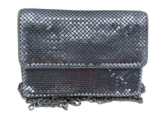 VTG WHITING & DAVIS SILVER MESH EVENING BAG 9" (1 of 5)