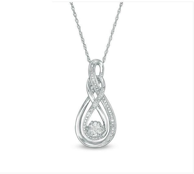 DIAMOND ACCENT STERLING INFINITY KNOT PENDANT NEW (1 of 2)