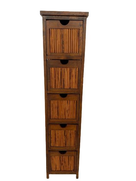 VTG MODERN RATTAN VERTICAL STORAGE CABINET 36" (1 of 5)
