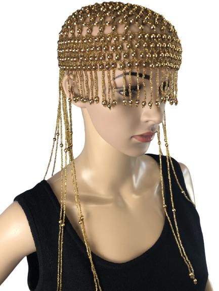 Gold Colored beaded head Piece (1 of 3)