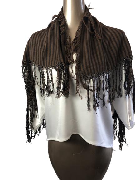 Coffee and tan colored scarf shawl (1 of 2)