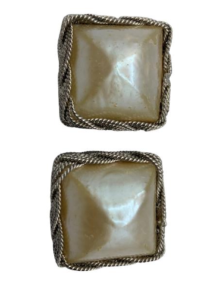 VTG LAGERFELD / TIZIANI  PEARL & SILVER EARRINGS (1 of 3)