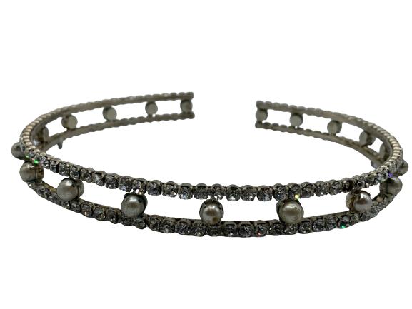 VTG LAGERFELD / TIZIANI JEWEL & PEARL TIARA 7" (1 of 5)