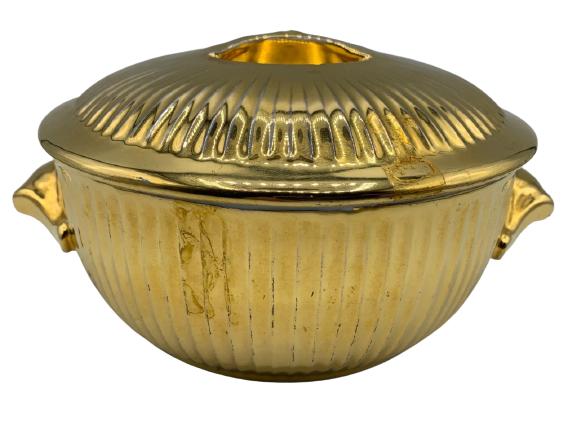 VTG ROYAL WORCESTER GOLD CASSEROLE DISH 7" (1 of 4)