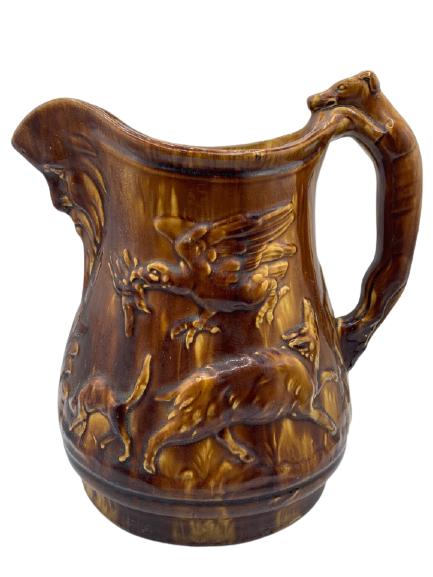 ANTIQUE BENNINGTON /  ROCKINGHAM STONEWEAR PITCHER (1 of 7)