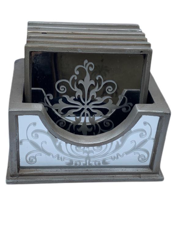 SET OF MIRRORED COASTERS: SET OF MIRRORED COASTERS