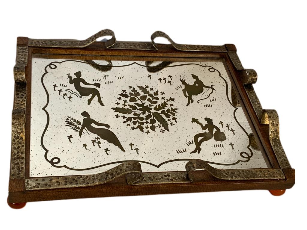 VINTAGE MIRRORED TRAY: VINTAGE MIRRORED TRAY