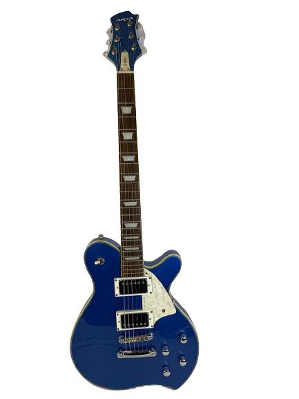 VTG AVRIA M SERIES BLUE ELECTRIC GUITAR & CASE (1 of 11)