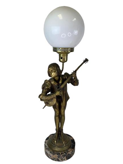 JUL GROSJEAN ART NOUVEAU SCULPTURE LAMP 33" (1 of 17)