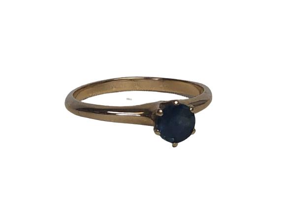 VINTAGE 14K GOLD DAINTY RING W/ SAPPHIRE SIZE 6.5 (1 of 6)
