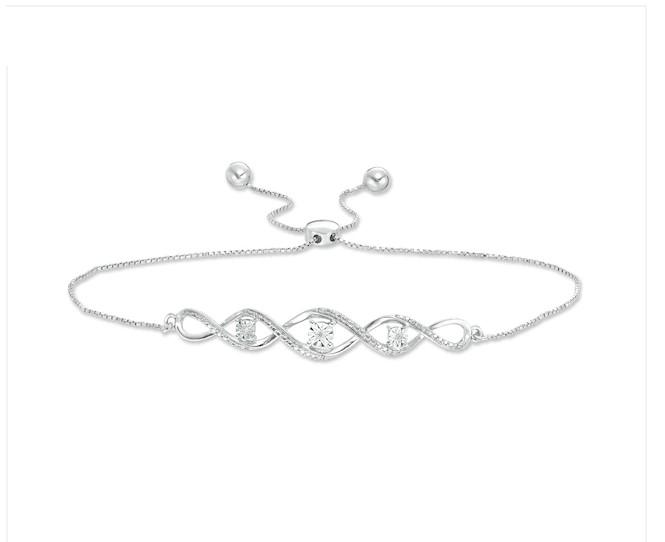 DIAMOND ACCENT INFINITY BOLO STERLING BRACELET (1 of 1)