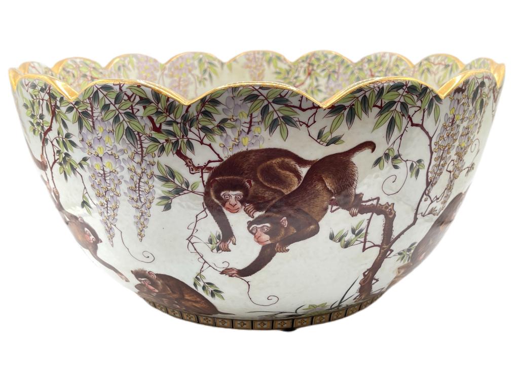 LARGE DECORATIVE MONKEY MOTIF BOWL (1 of 2)