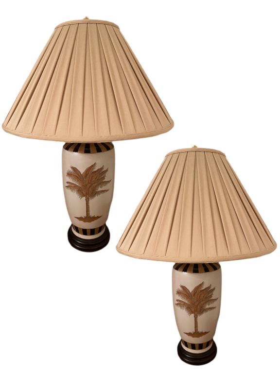 PAIR OF TROPICAL PALM TREE LAMPS (1 of 2)
